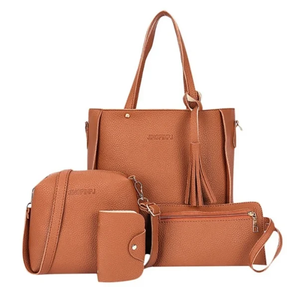 4pcs/set Ladies Leather Bag Polyester