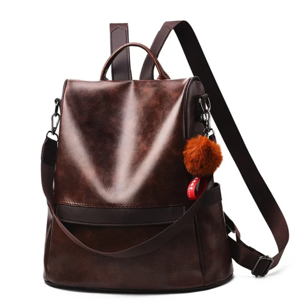 Vintage Leather Backpack Anti-theft - Image 3