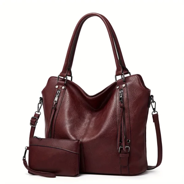 2 Piece Set Women's Tote Bag PU Leather - Image 2