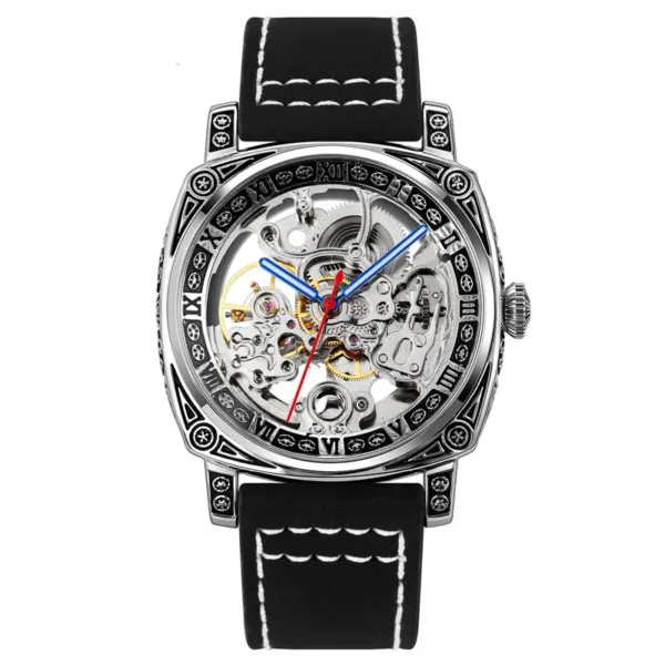 Skmei Leather Strap Men's Mechanical Watch - Image 3