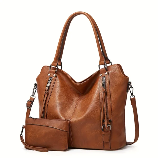 2 Piece Set Women's Tote Bag PU Leather