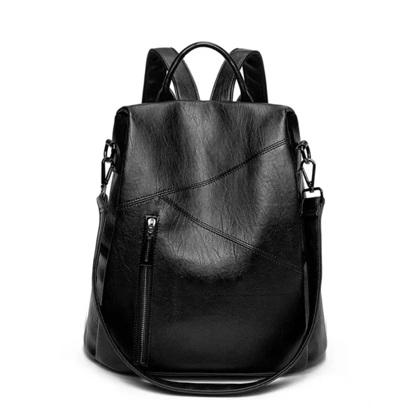 Leather Backpack Patchwork Cowhide - Image 3