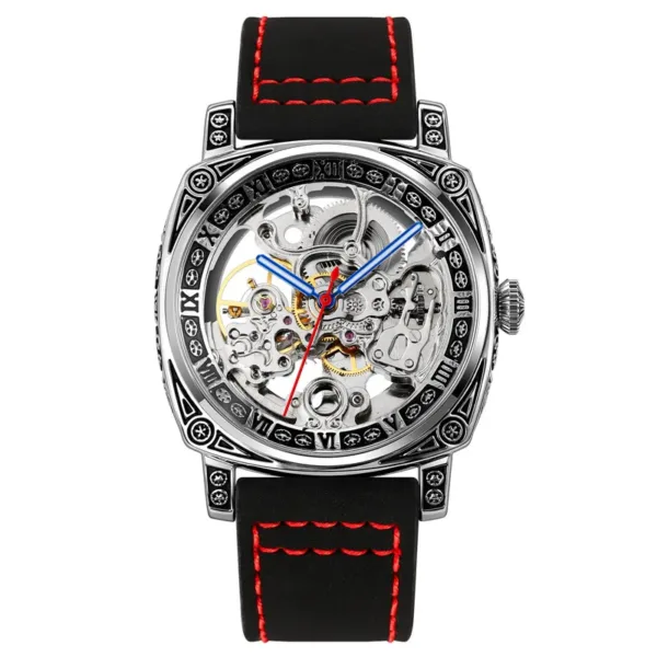 Skmei Leather Strap Men's Mechanical Watch - Image 2