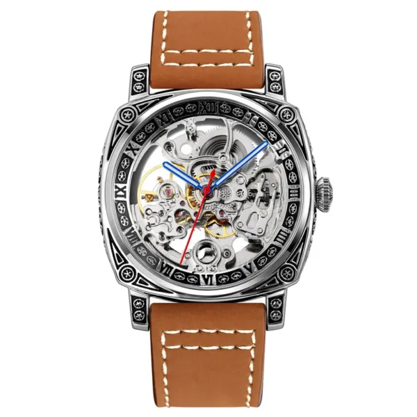 Skmei Leather Strap Men's Mechanical Watch - Image 4