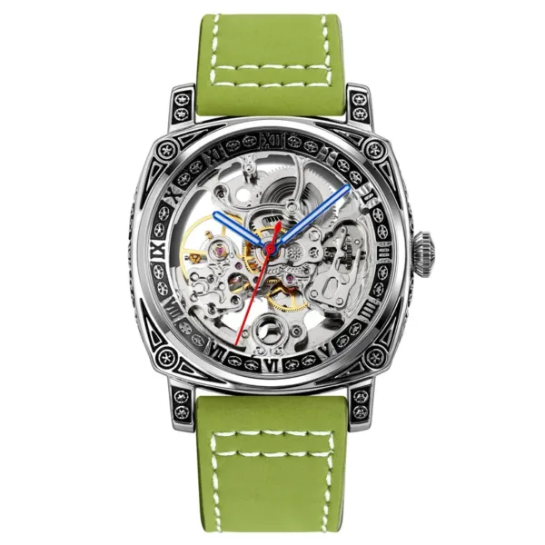 Skmei Leather Strap Men's Mechanical Watch